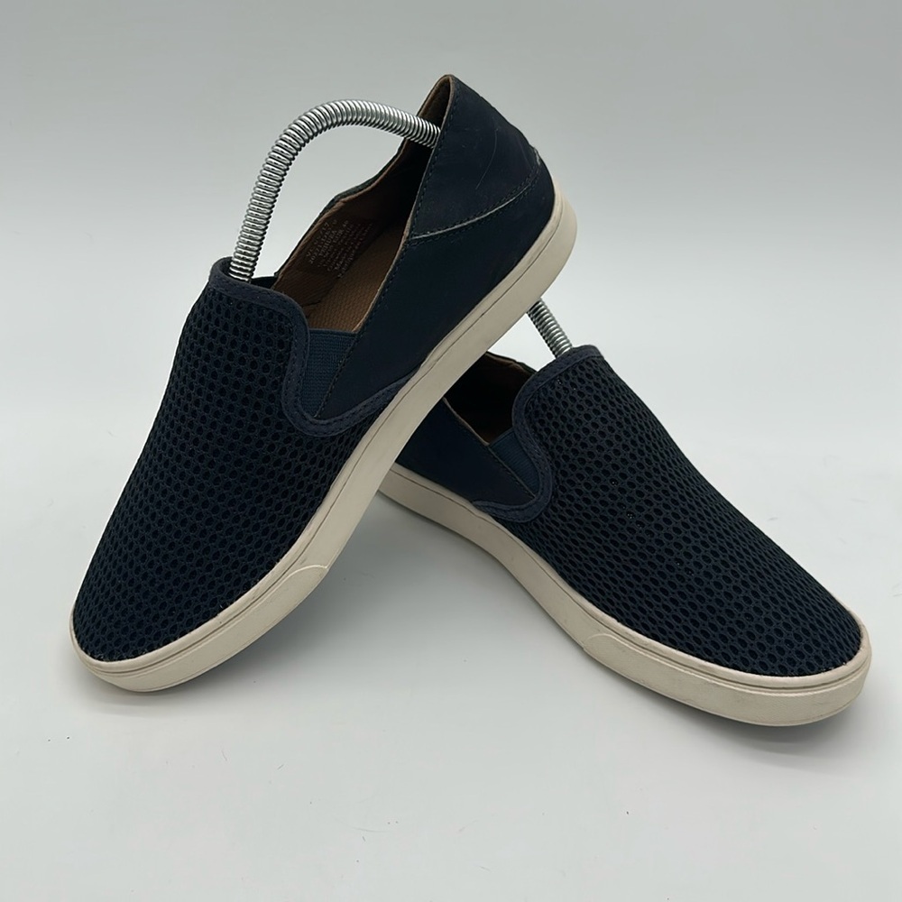 Olukai Women’s Size 10 Blue and White Slip-On Loafers with Cushioned Sole